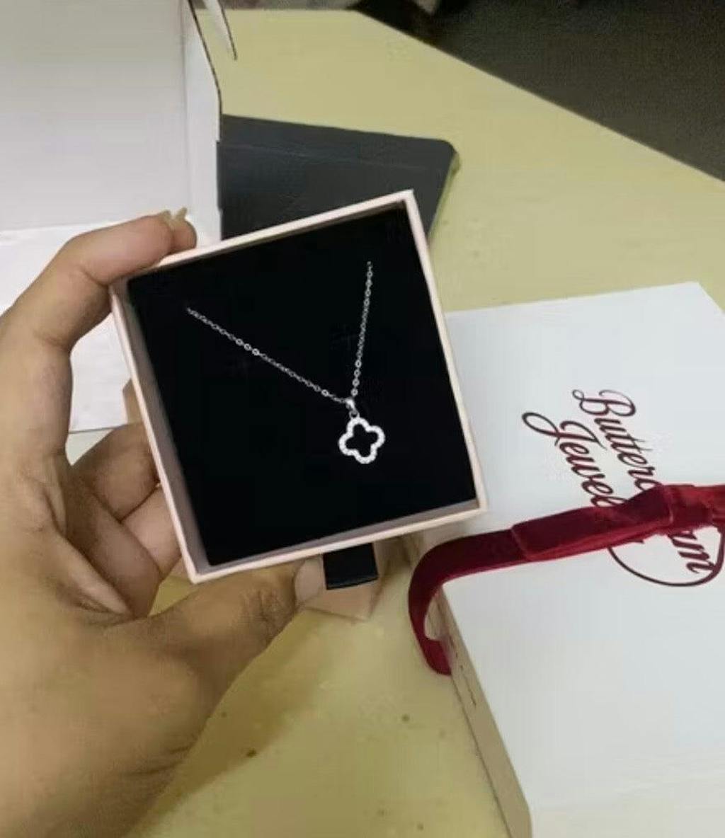 Karina Two Side Four Leaf Clover Reversible Pendant Necklace