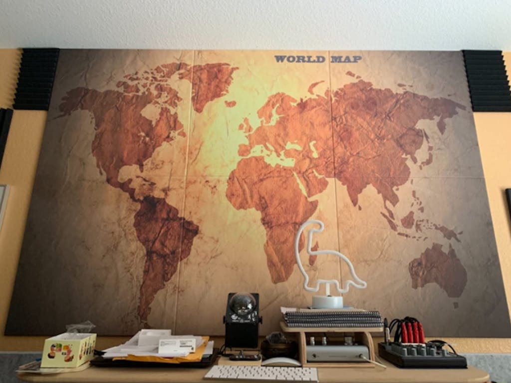 Bubos Art Acoustic Panels World Map 72x48"