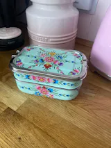Stainless Steel Tiffin Lunch Box – Turquoise Garland