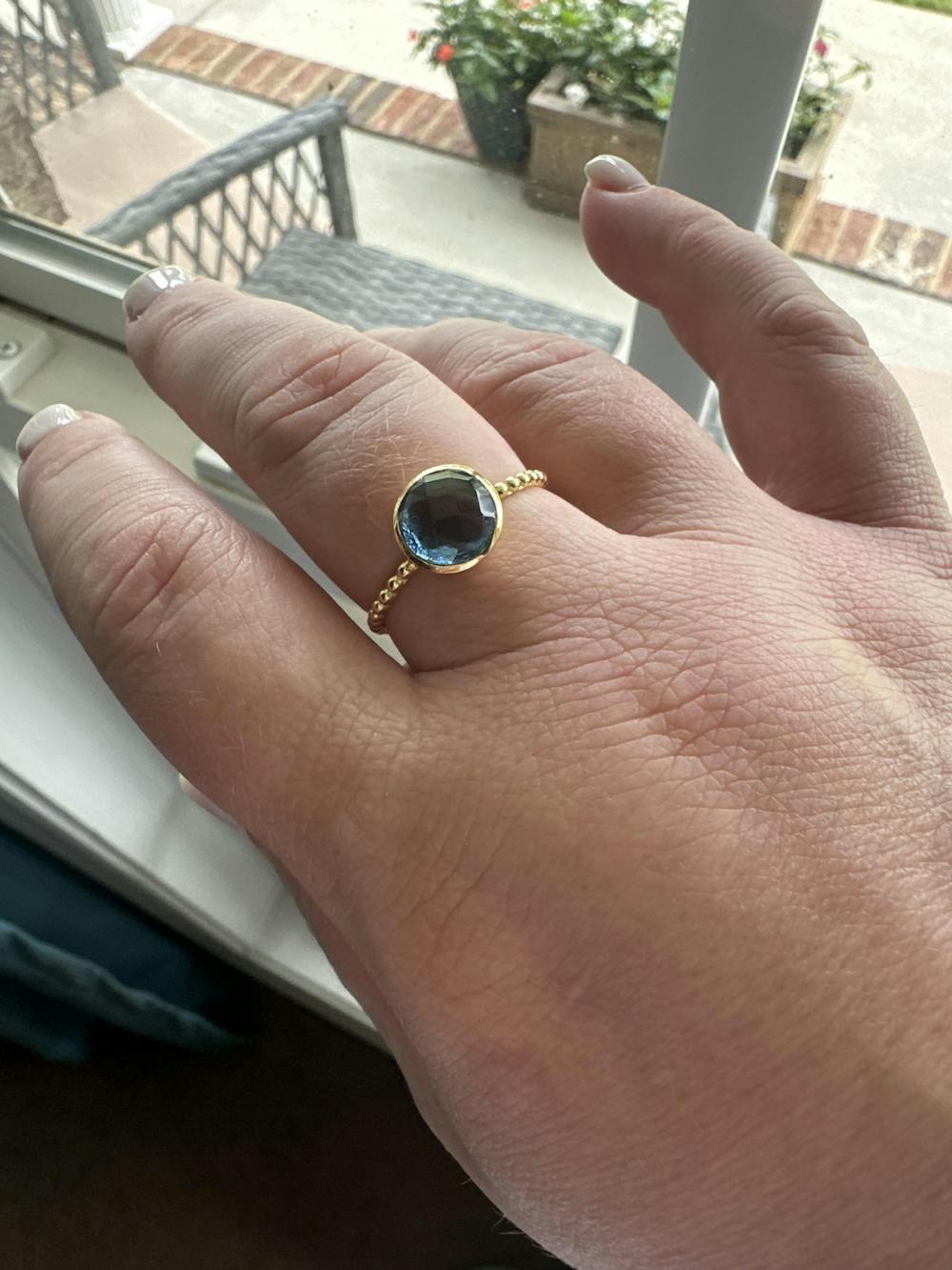 Tessy Ring * Iolite hydro * Gold Plated * BJR338