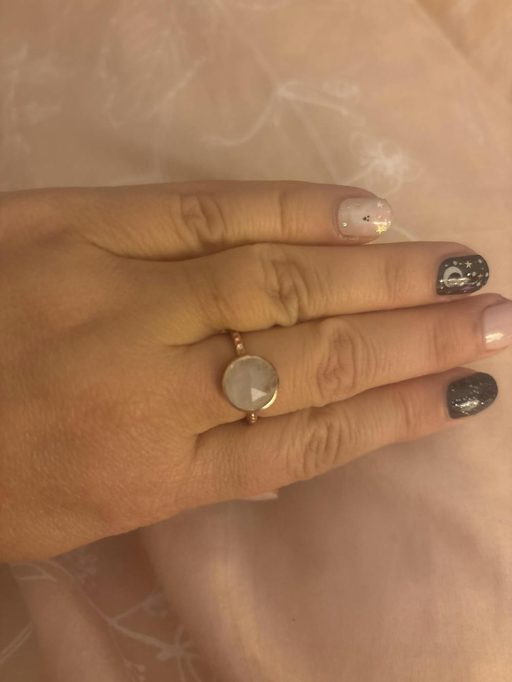 Marcela Ring * Rainbow Moonstone * Rose Gold * BJR216