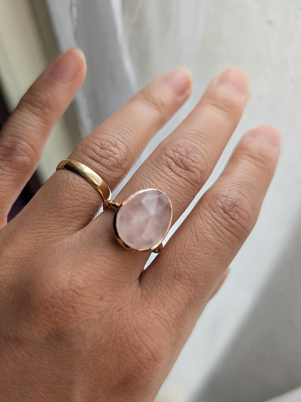 Barbara Ring * Rose Quartz * Rose Gold Plated * BJR249