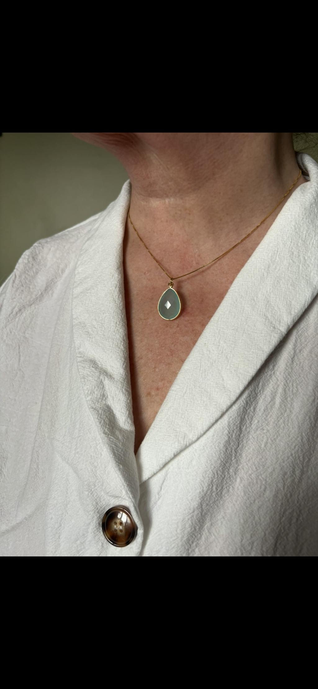 Benzel Necklace * Blue Chalcedony * Gold Plated over Sterling Silver or  Sterling Silver 925 * BJN067