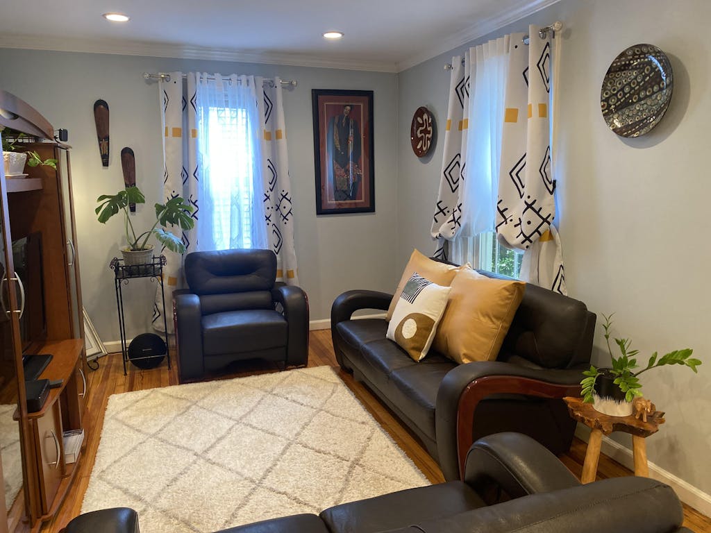 Egyptian Print African Curtain White Eyelet (Two-Piece)