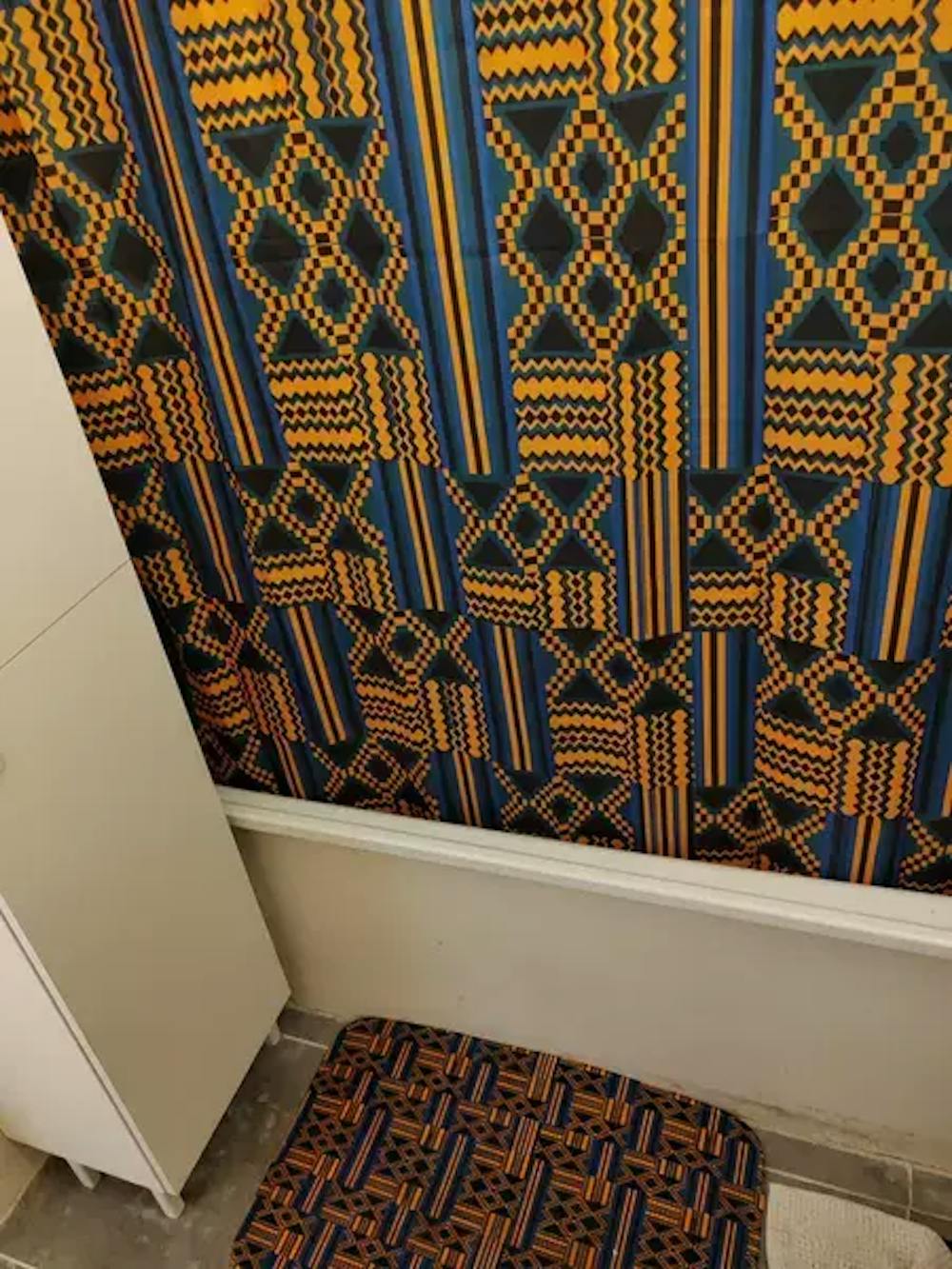 Unique Shower Curtain Cultural Bathroom Decor Kente