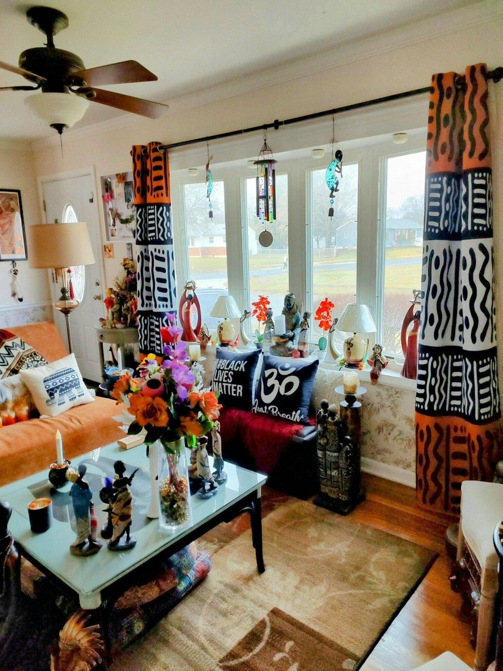 Kuba African Print Curtains Grommet Style (Two-Piece)