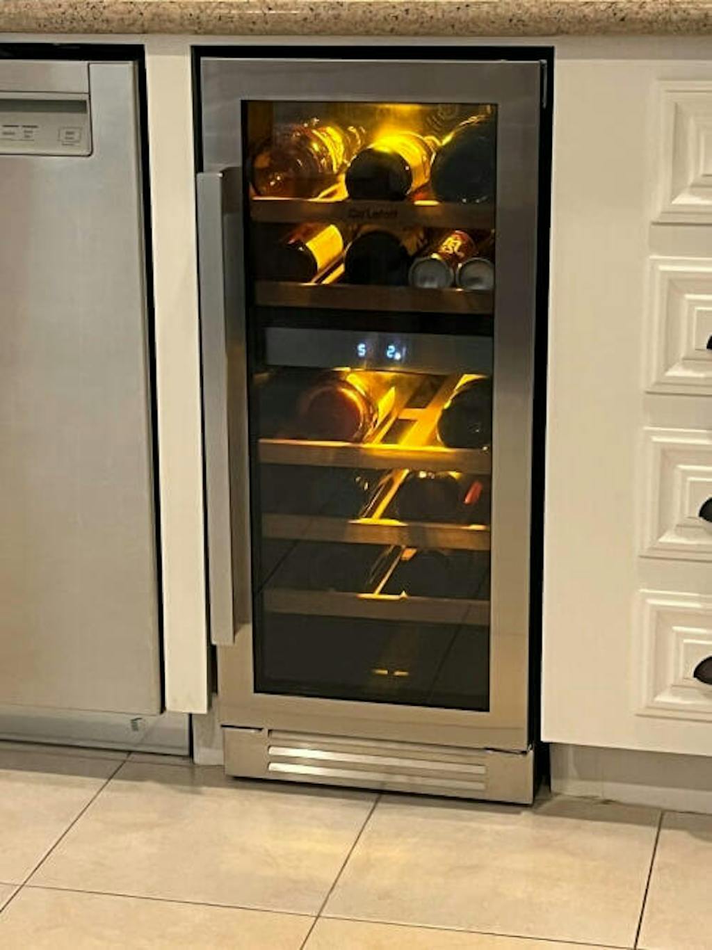 Ca'Lefort 15 inch Dual Zone Wine Fridge in Stainless Steel