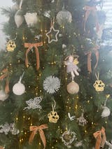 Pet Christmas Ornament - Dog Paw Print with Snowflake Design