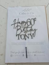 Personalised Happy Birthday Cake Topper with Age