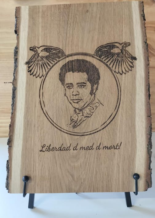 Gepersonaliseerde Pyrografie Kunst - Foto Gebrand op Hout met Schors