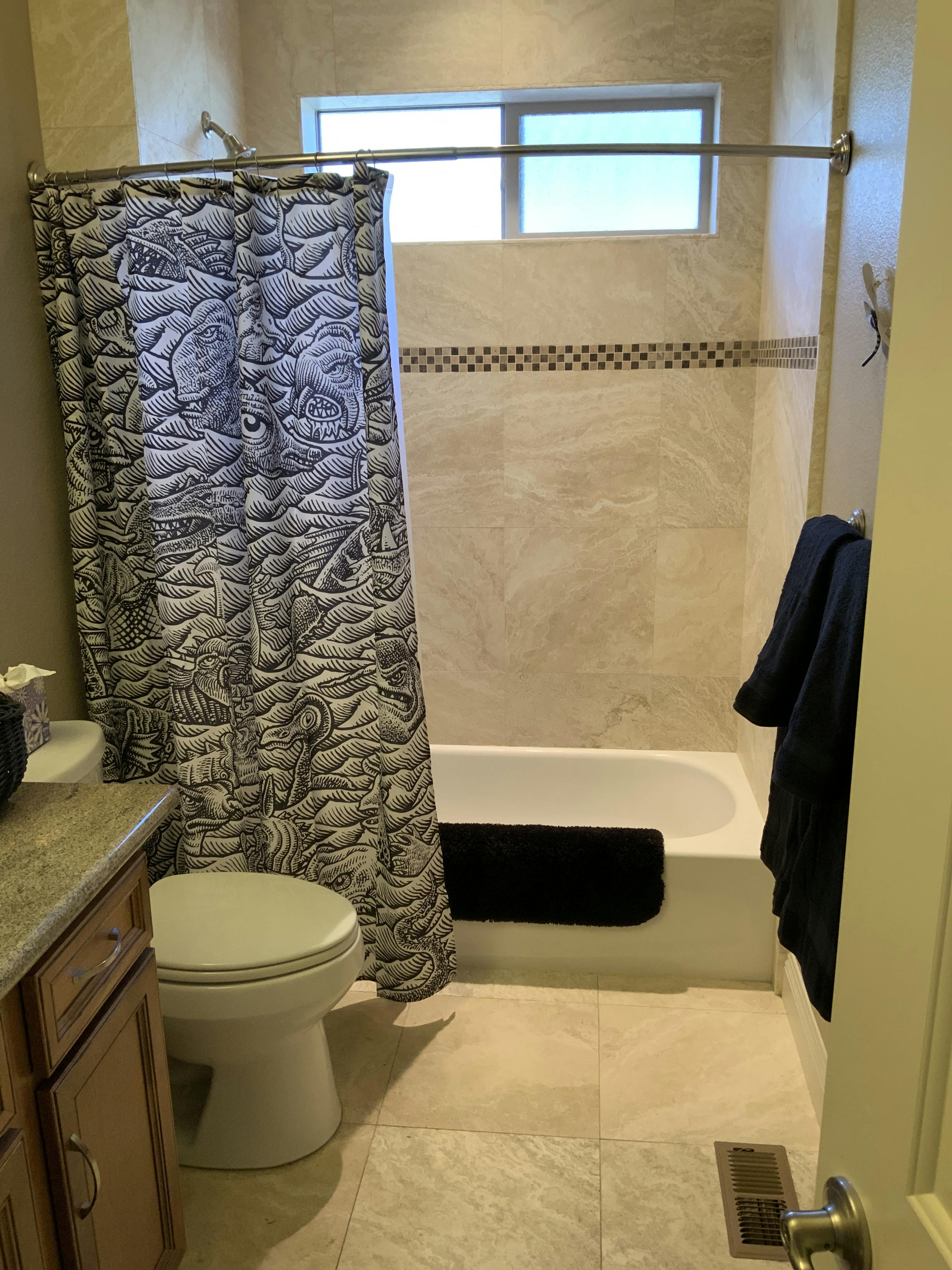 Black Cat Library Shower Curtain Bathroom Waterproof Fabric Bath Accessory Sets 