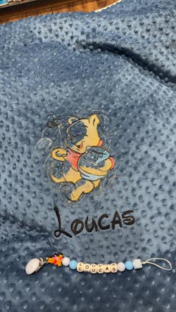 Créez Votre Couverture Bébé Brodée 75cm x 100cm | Modèle Double Minky Fille