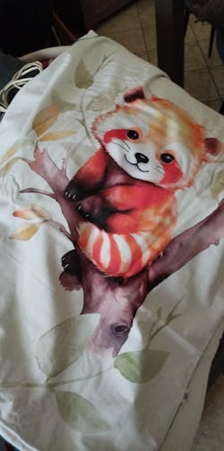 Couverture Plaid Panda Roux | 70cm x 95cm | Couleur minky au choix