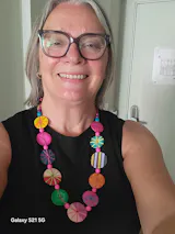 Indigo Wooden Necklace Multi/Pink