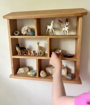 Curio Wall Shelf - House Design - All Cherry Wood - 18" L x 5" D x 17" H