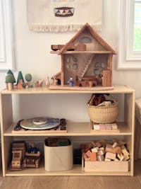 Fairy Country Cottage/Dollhouse, Cherry Wood with Maple Accents - With or Without 10-Piece Furniture Set