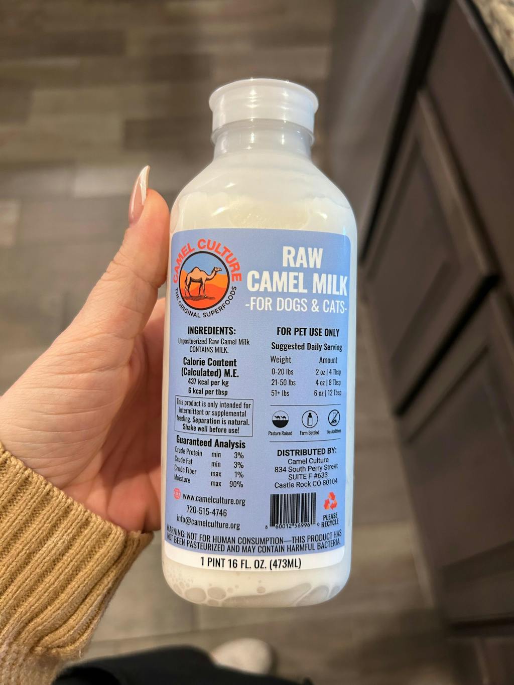 RAW Camel Milk for Pets - Pints (16oz)
