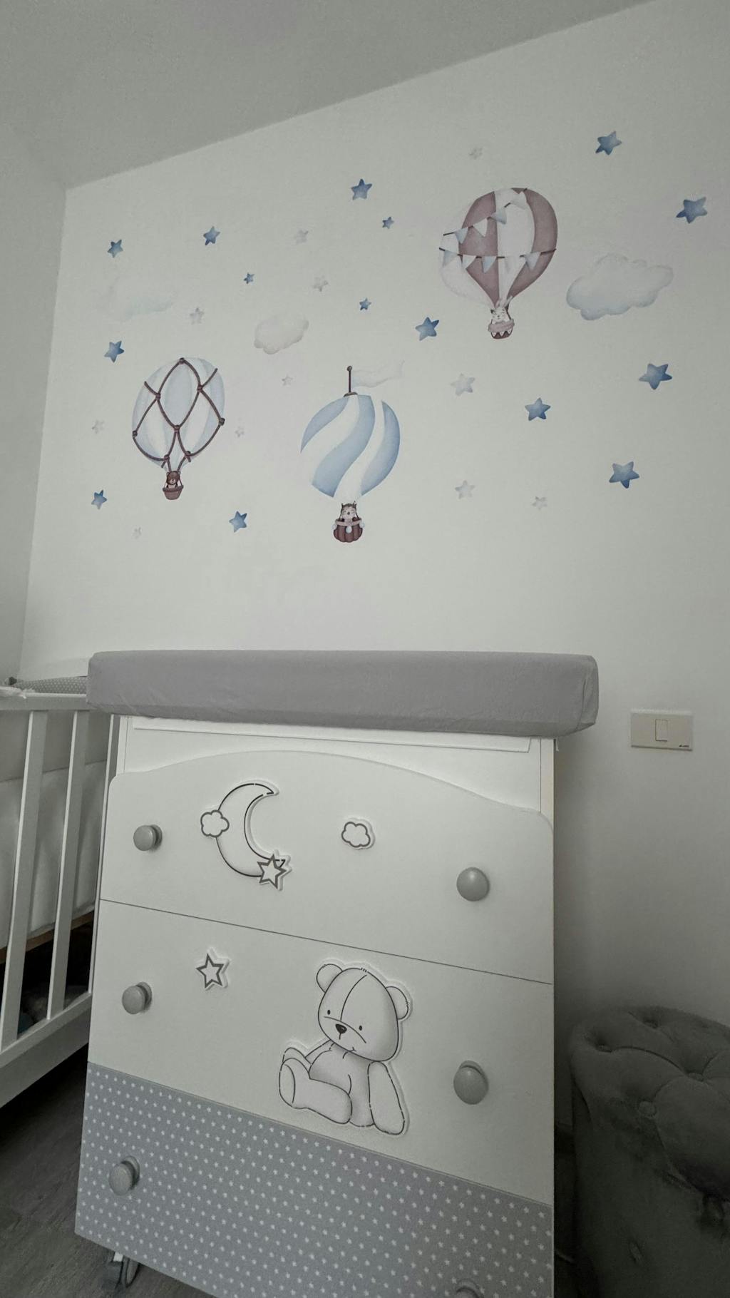 Pachet mobila 4 piese Stella Patut + Saltea + Set Textil Protectie + Comoda