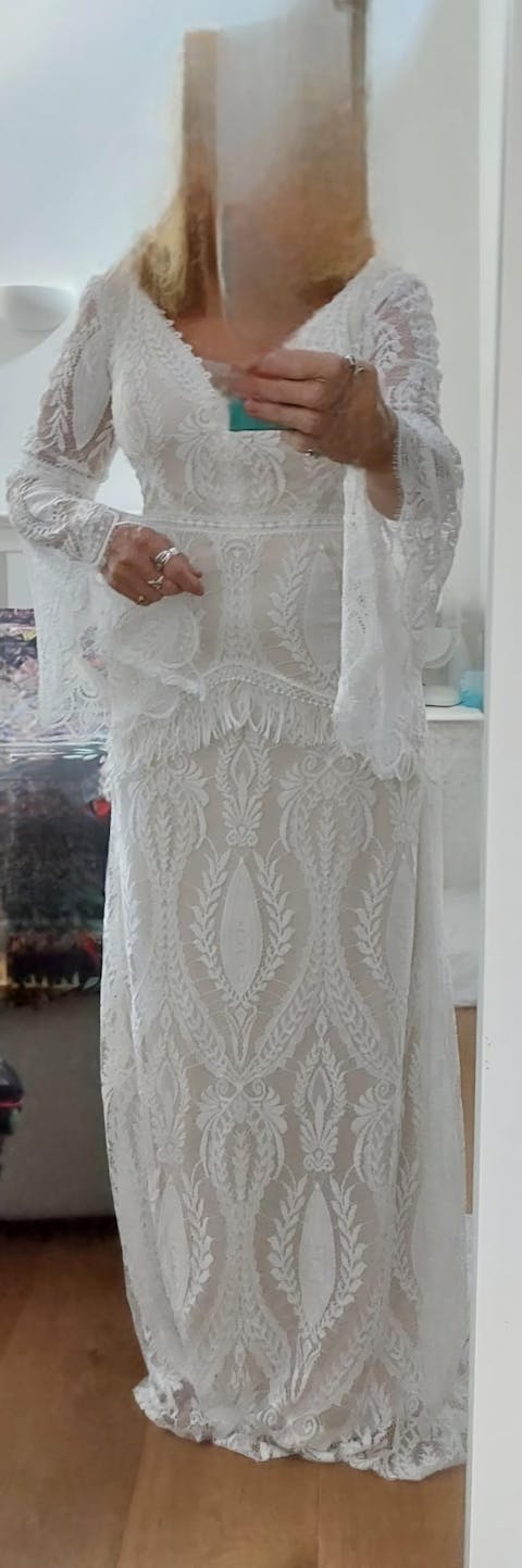 Bohemia Vintage Wedding Dresses For Women V-Neck Backless Bridal Gowns Flare Sleeves Lace Robes Vestidos De Novia