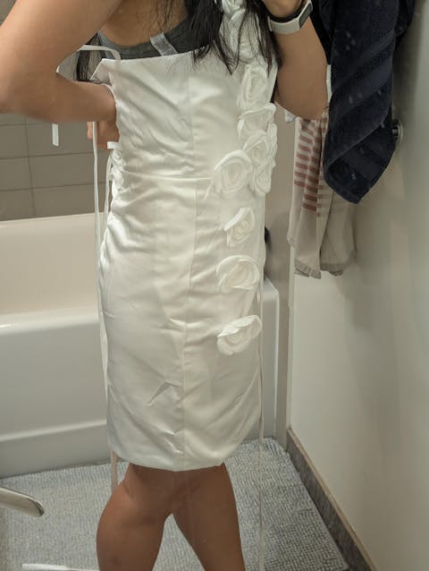 Spaghetti Straps Short Mini A Line Wedding Second Dress 3D Flowers Satin Backless Sleeveless Bridal Gown Custom Made