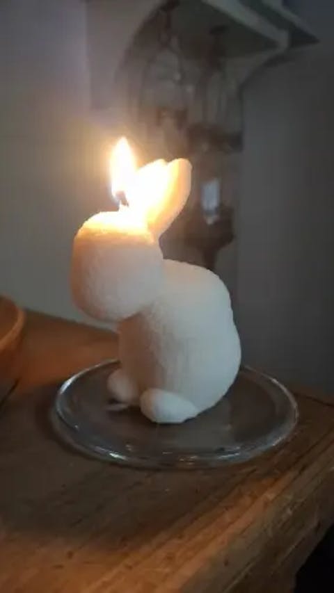 Flocked Rabbit Silicone Candle Molds