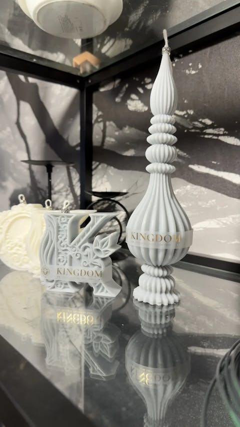 Tall Ribbed Pillar Candle Molds