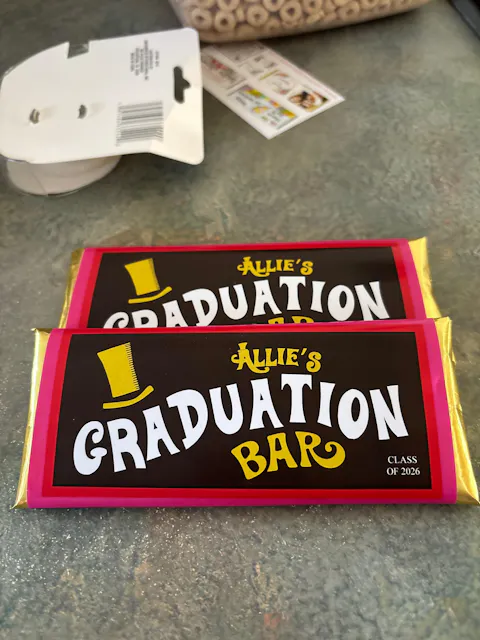 Wonka Graduation Bar Theme with Golden Ticket Candy Bar Wrappers