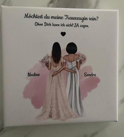 Geschenk Möchtest du meine Trauzeugin sein? Leinwandbild