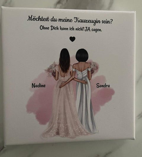 Geschenk Möchtest du meine Trauzeugin sein? Leinwandbild