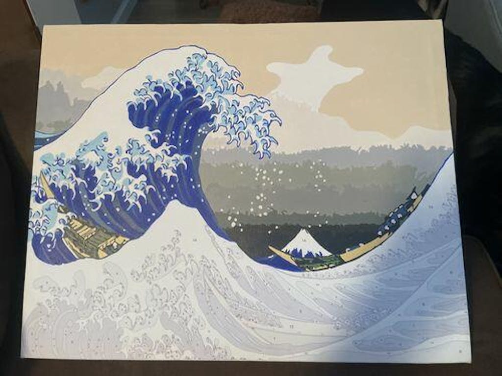 The Great Wave Katsushika Hokusai Paint by Numbers Canvas by Numbers
