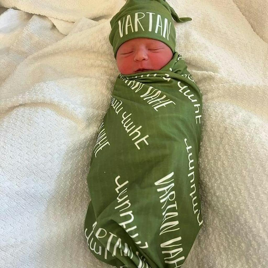 Personalized Baby Swaddle Blanket with Hat Blankets Custom Newborn