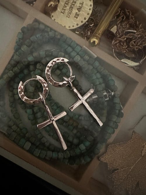 KREUZ Creole - Kreuz Ohrring