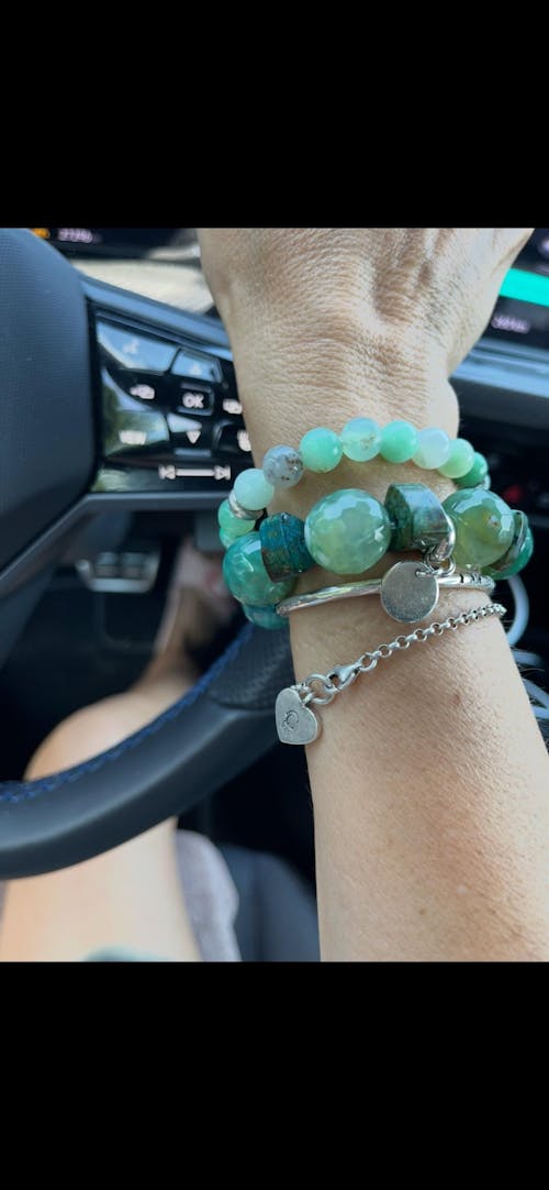 NUGGET Edelsteinarmband– türkis & lila – OCEAN