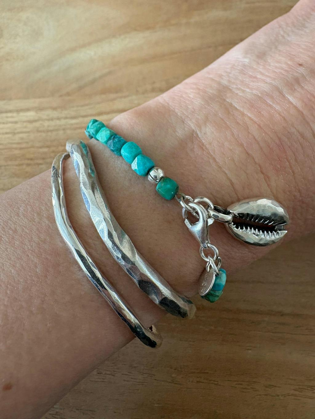 CORE Armreif Skinny - gehämmertes Armband in gebogen