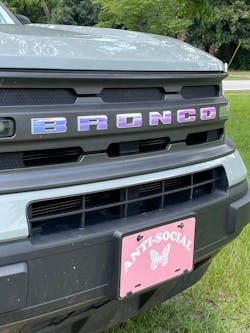 Pink Anti-Social Butterfly License Plate