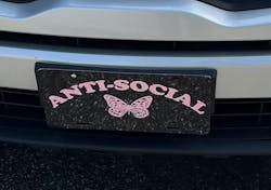 Anti-Social Butterfly License Plate