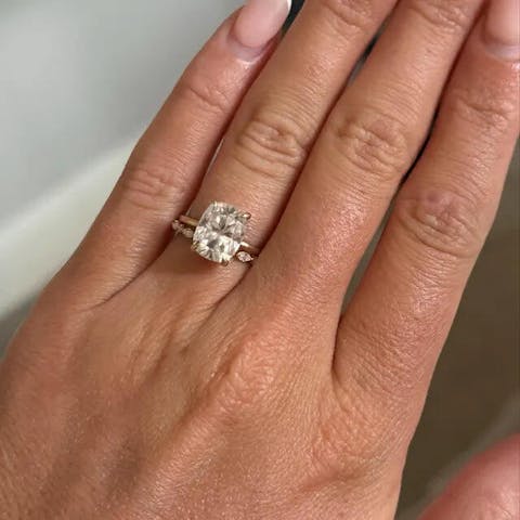 Marquise And Round Wedding Band In Open Gap Setting
