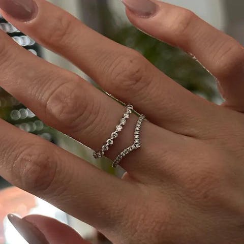 Lab Grown Round Cut Diamond White Gold Eternity Band