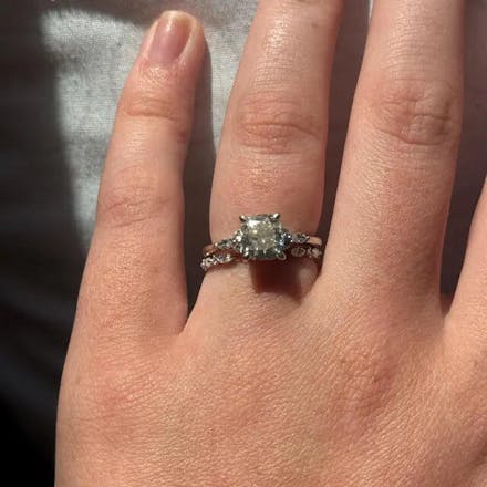 Marquise And Round Wedding Band In Open Gap Setting