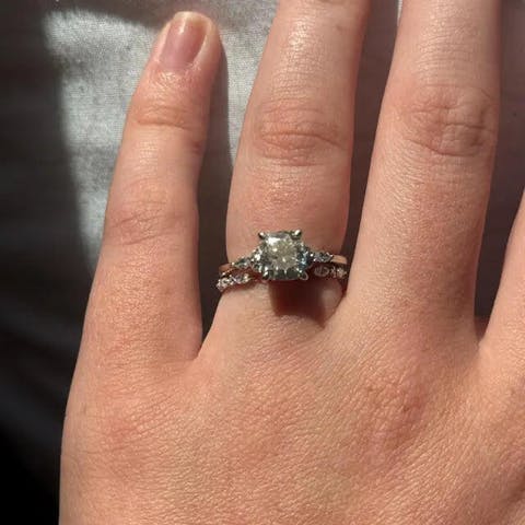 Marquise And Round Wedding Band In Open Gap Setting