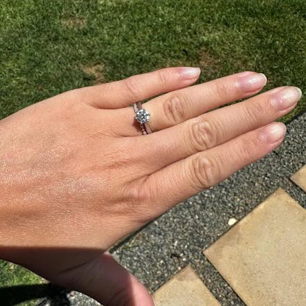 Marquise And Round Wedding Band In Open Gap Setting