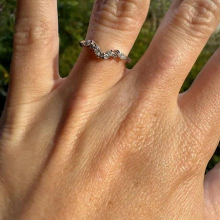 Marquise And Round Wedding Band In Cluster Style