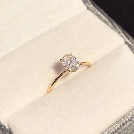 Oval Cut Diamond Ring In Solitaire Style