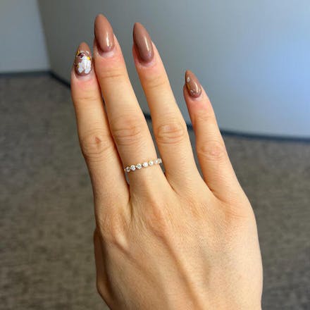 Round Cut Half Eternity Band In Yellow Gold