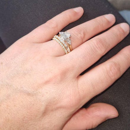 Half Eternity Wedding Band In Yellow Gold