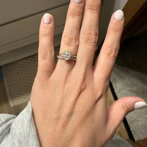 Round Cut Half Eternity Band With French Pave Style