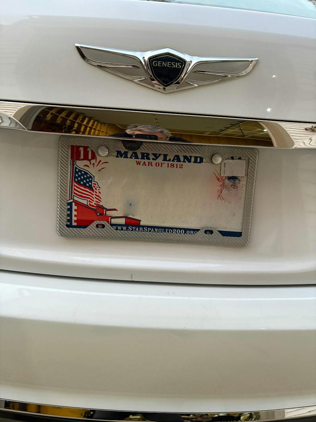 Silver Fiberglass License Plate Frame - 4 Holes Minimal - Gloss Finish