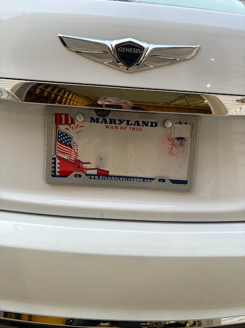 Silver Fiberglass License Plate Frame - 4 Holes Minimal - Gloss Finish