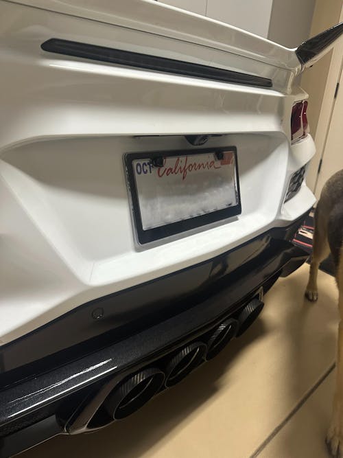 Carbon Fiber License Plate Frame - 2 Holes with Clear Cover - Gloss Finish