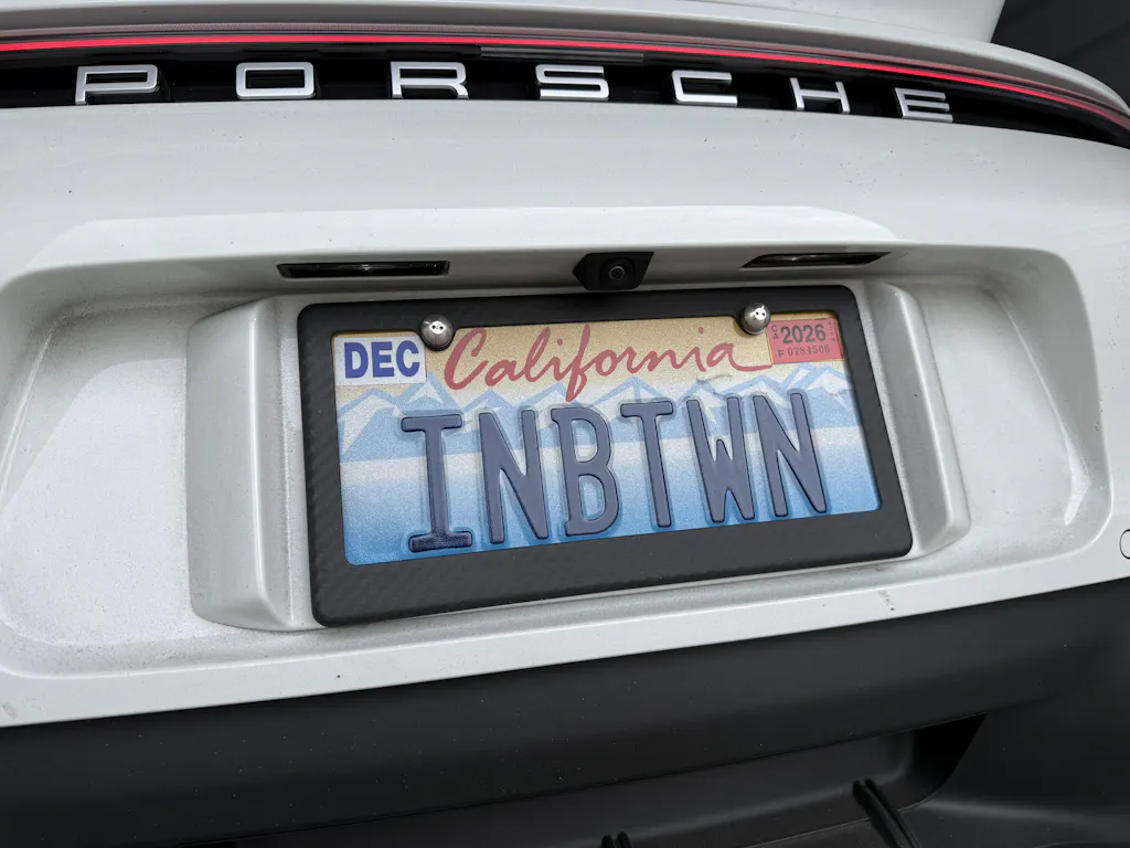 Forged Carbon Fiber License Plate Frame - 2 Holes Angled Bottom - Matte Finish